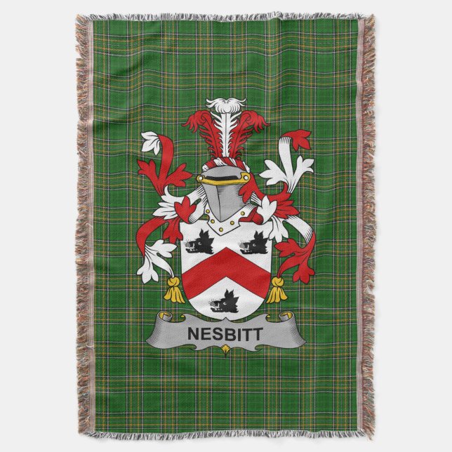 Irish Nesbitt Jackar om Arm Family Crest Ireland Filt (Framsidan Vertikal)