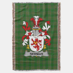 Irish Newman Jackar om Arm Family Crest Ireland Filt