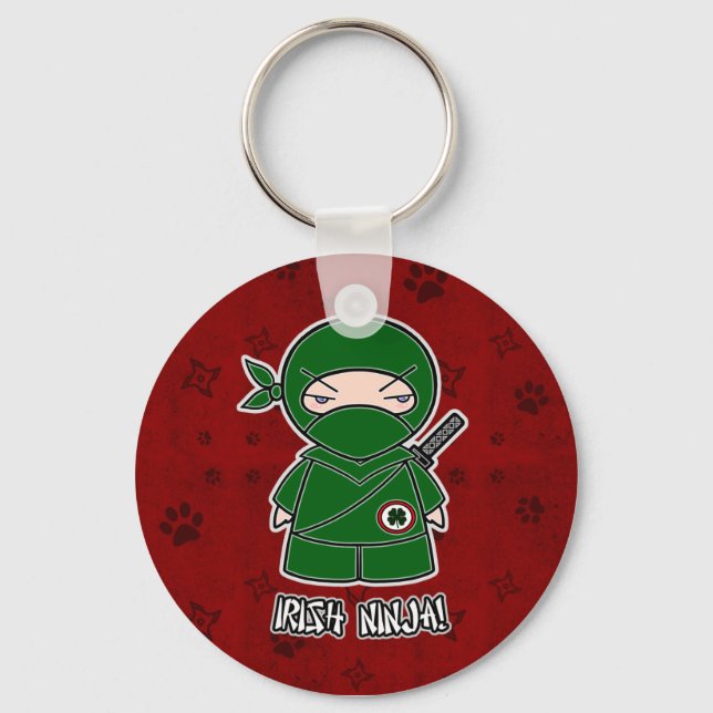 Irish Ninja! I Red Keychain Nyckelring (Framsida)