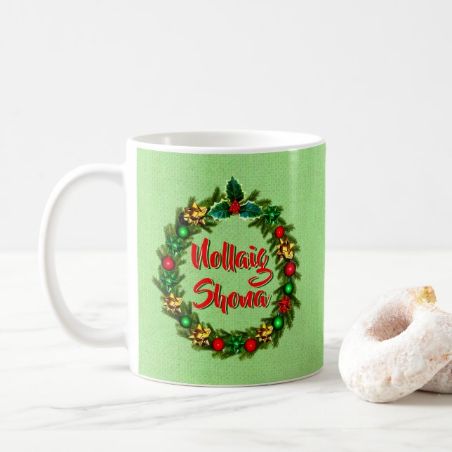 Irish Nollaig Shona God jul Kaffemugg (Med munk)