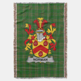 Irish Norman Jackar om Arm Family Crest Ireland Filt