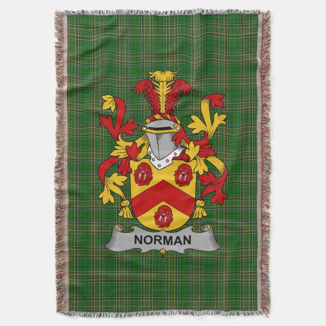 Irish Norman Jackar om Arm Family Crest Ireland Filt (Framsidan Vertikal)