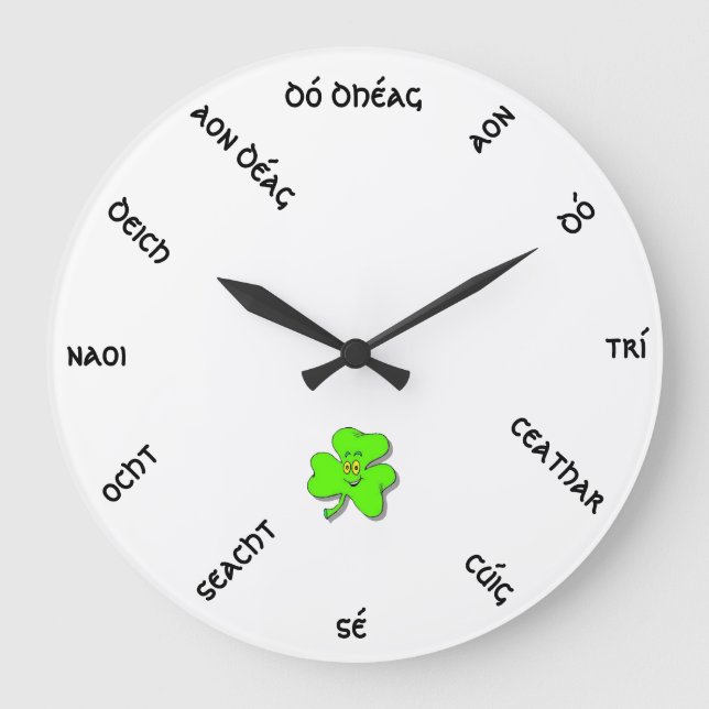 Irish Numbers Wall Clock arc1 Stor Klocka (Framsida)