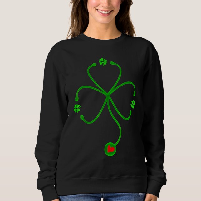 Irish Nurse St Patricks Day Shirt Stethoscope Hear T Shirt (Framsida)