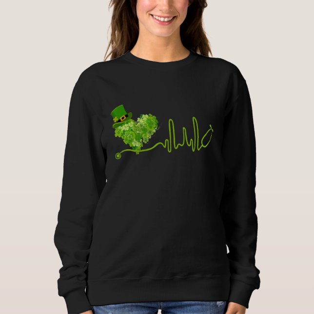 Irish Nurse St patricks day Tee Stethoscope & Hear (Framsida)