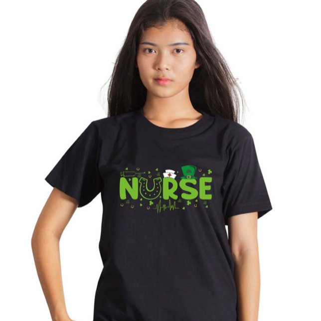 Irish Nurse Stethoscope SCrub Patricks Day Nurses T Shirt (Skapare uppladdad)