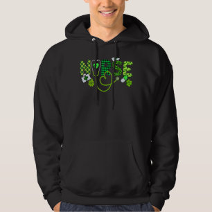 Irish Nurse Stethoscope SCrub St patrick's day Nur Hoodie