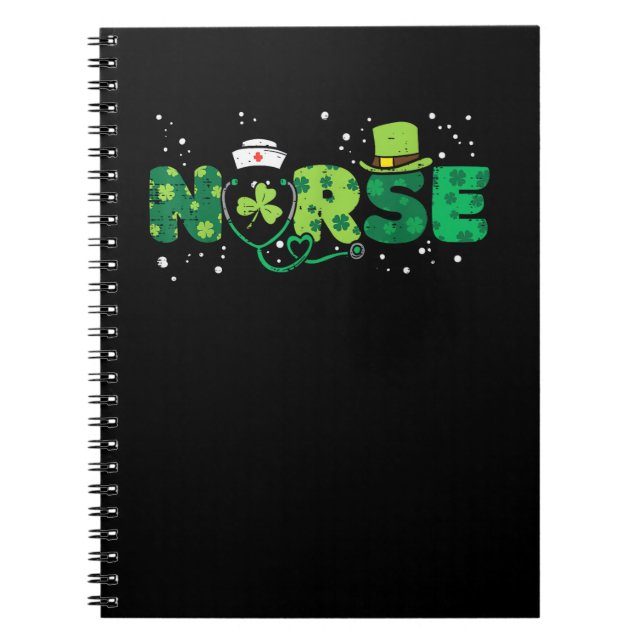 Irish Nurse Stethoscope SCrub St patricks day Nurs Anteckningsbok (Framsidan)