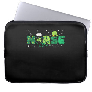 Irish Nurse Stethoscope SCrub St patricks day Nurs Laptop Fodral