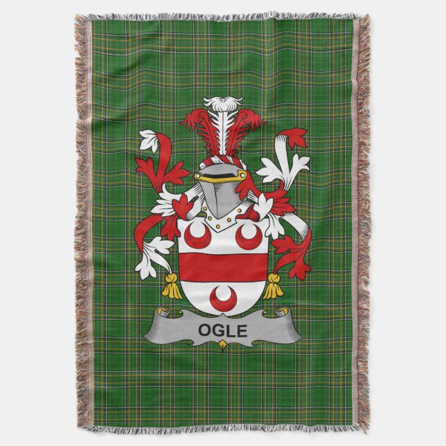 Irish Ogle Jackar om Arm Family Crest Ireland Filt (Framsidan Vertikal)