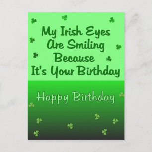 Irish Ögon Birthday Vykort