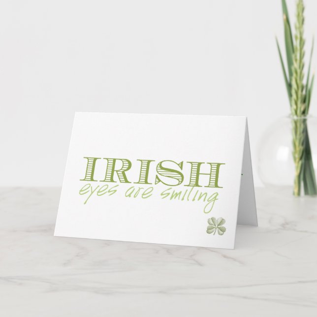 Irish Ögon ler Lycka till-hälsningskort Kort (Framsida)