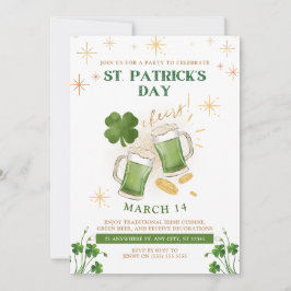 Irish Öl & Cheer St. Patrick's Day Party Inbjudningar