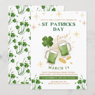 Irish Öl & Cheer St. Patrick's Day Party Inbjudningar