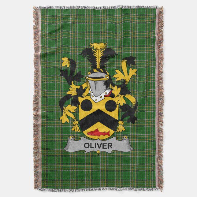 Irish Oliver Jackar Arm Family Crest Ireland Filt (Framsidan Vertikal)