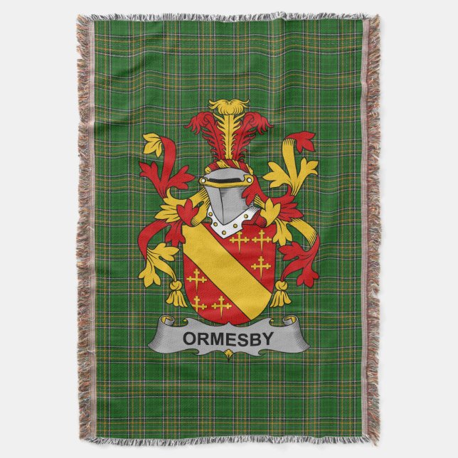 Irish Ormesby Jacka of Arm Family Crest Ireland Filt (Framsidan Vertikal)