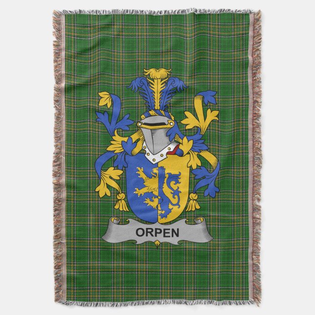 Irish Orpen Jackar Arm Family Crest Ireland Filt (Framsidan Vertikal)