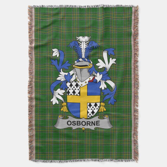 Irish Osborne Jackar Arm Family Crest Ireland Filt (Framsidan Vertikal)