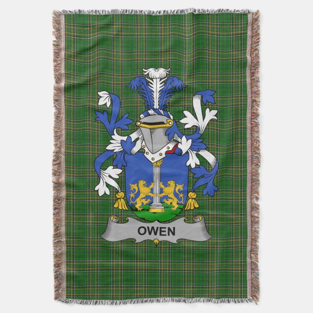 Irish Owen Jackar om Arm Family Crest Ireland Iris Filt (Framsidan Vertikal)