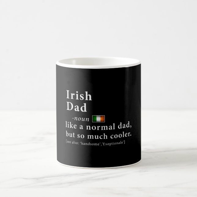 Irish Pappa Definition Fars dag Gift Flagga Kaffemugg (Center)