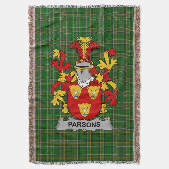Irish Parsons Jackar Arm Family Crest Ireland Filt (Framsidan Vertikal)