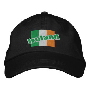 Irish Patriotic Ireland Flagga and Text Broderad Keps