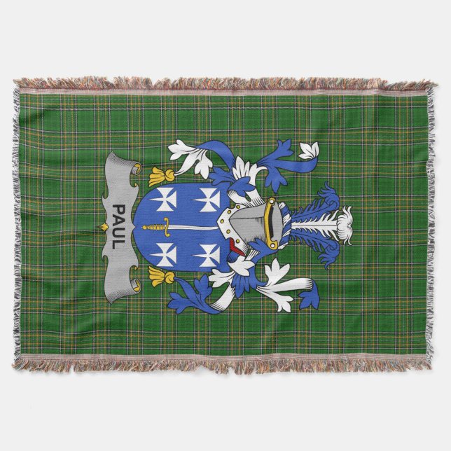 Irish Paul Jackar om Arm Family Crest Ireland Filt (Framsidan)