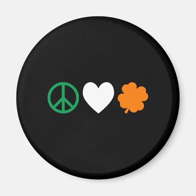 Irish Peace Kärlek & Shamrocks Magnet (Framsidan)