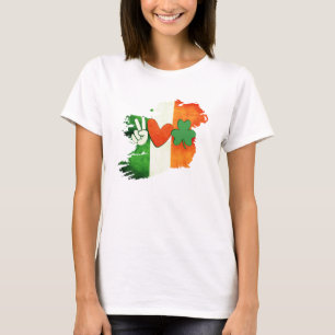 Irish Peace Kärlek Tee, Retro St. Patricks T Shirt