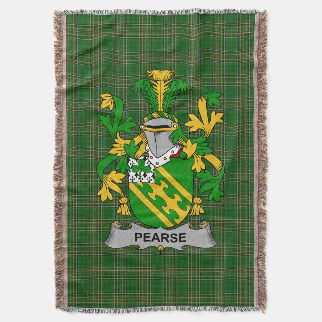 Irish Pearse Jackar om Arm Family Crest Ireland Filt (Framsidan Vertikal)