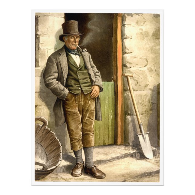 Irish Peasant Farmer 1890 Fototryck (Framsidan)