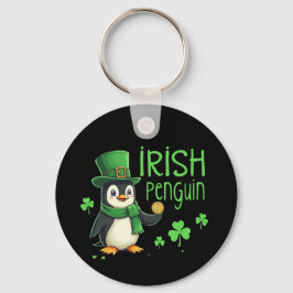 Irish Penguin A Lucky Blend of Roligt, Humor, Char Nyckelring