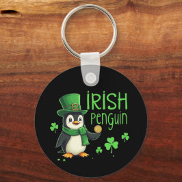 Irish Penguin A Lucky Blend of Roligt, Humor, Char Nyckelring