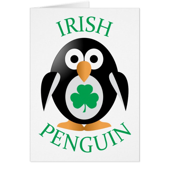 Irish penguin hälsningskort (Framsidan)