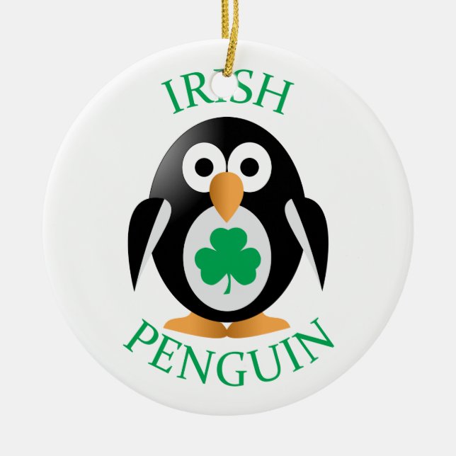 Irish penguin julgransprydnad keramik (Framsidan)