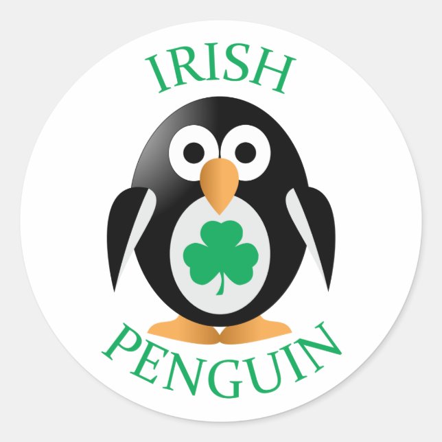 Irish penguin runt klistermärke (Framsida)