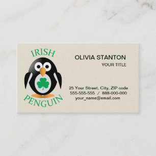 Irish penguin visitkort