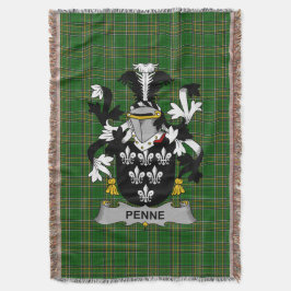 Irish Penne eller Penn Jackar om Arm Family Crest Filt
