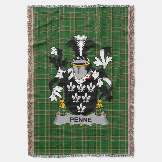 Irish Penne eller Penn Jackar om Arm Family Crest  Filt (Framsidan Vertikal)