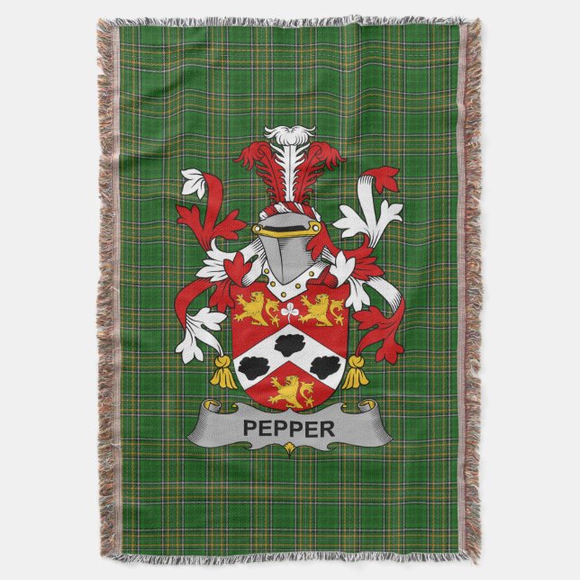 Irish Pepper Jackar av Arm Family Crest Ireland Filt (Framsidan Vertikal)