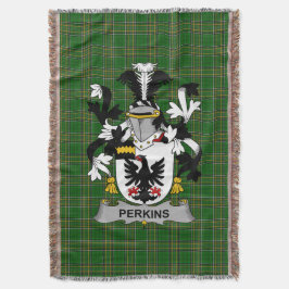 Irish Perkins Jackar om Arm Family Crest Ireland Filt