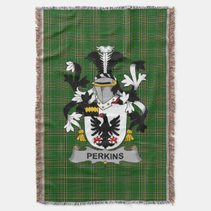 Irish Perkins Jackar om Arm Family Crest Ireland Filt
