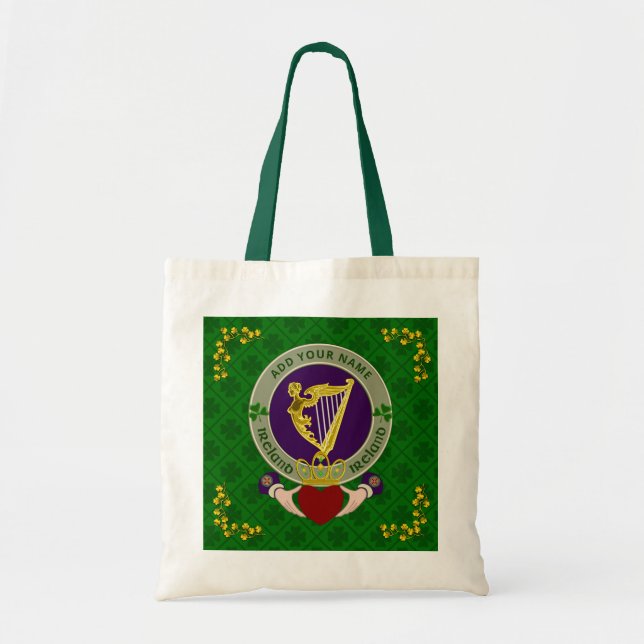 Irish Personlig Claddagh Tygkasse (Framsidan)