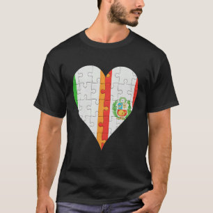 Irish Peruvian Flagga Heart T Shirt