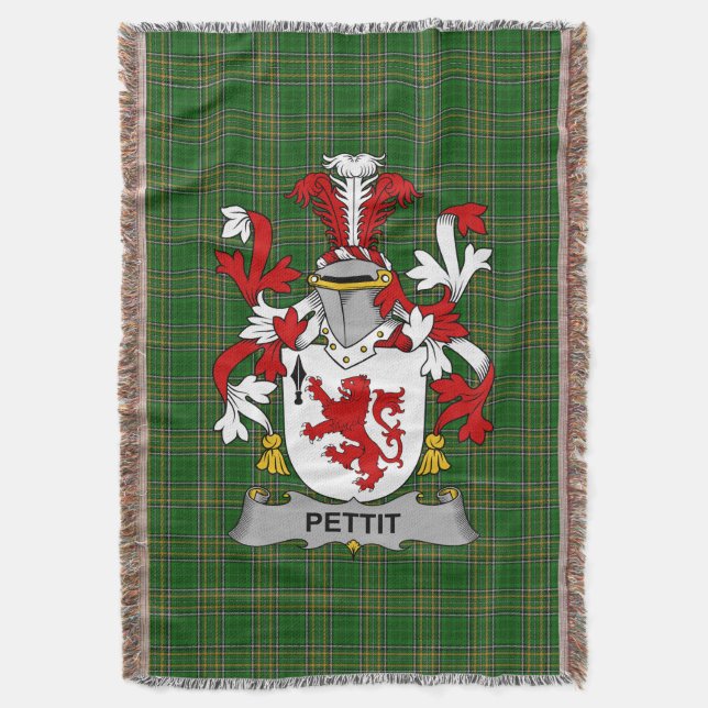 Irish Pettit Jackar om Arm Family Crest Ireland Filt (Framsidan Vertikal)
