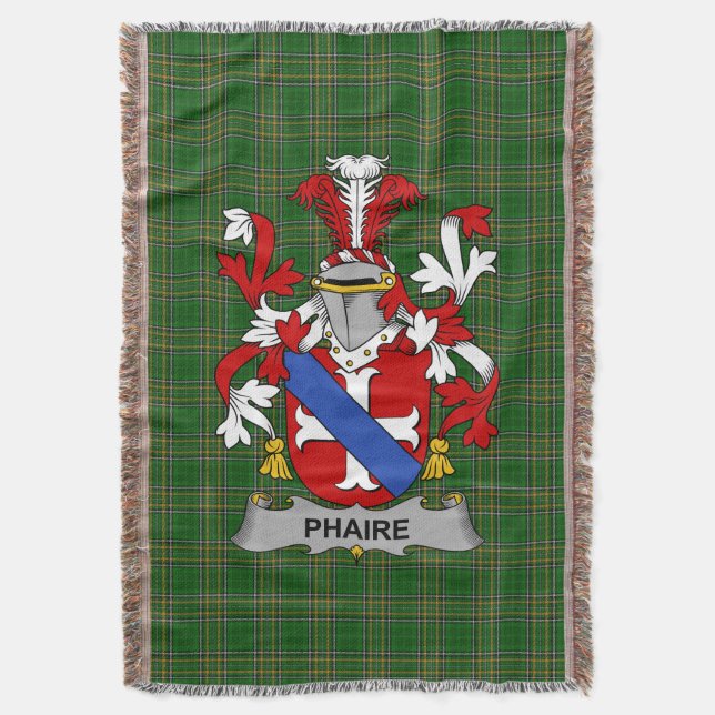 Irish Phaire Jackar om Arm Family Crest Ireland Filt (Framsidan Vertikal)