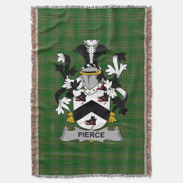 Irish Pierce Jackar om Arm Family Crest Ireland Filt (Framsidan Vertikal)