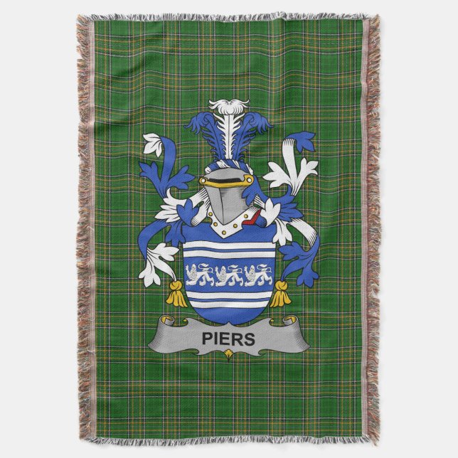 Irish Piers Jackar Arm Family Crest Ireland Filt (Framsidan Vertikal)