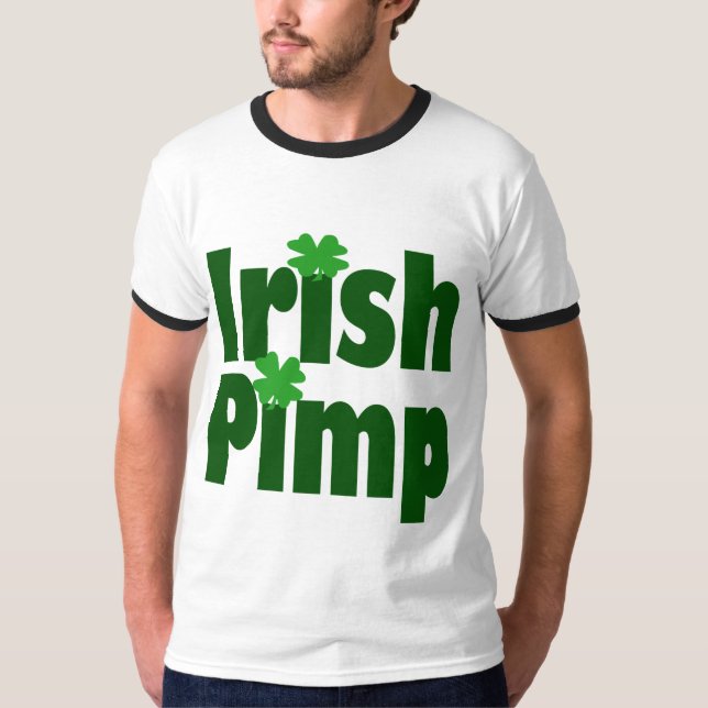 Irish Pimp lustig st patricks day Tee Shirt (Framsida)