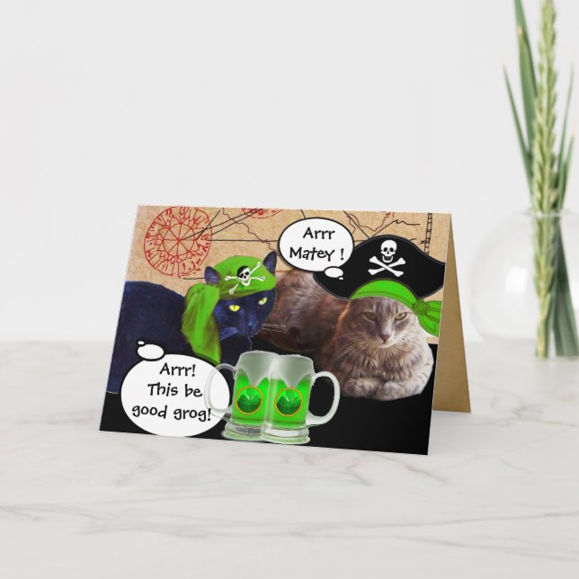 IRISH PIRAT CATS/ANTIQUE PIRATER TREASURE KARTOR KORT (Framsida)